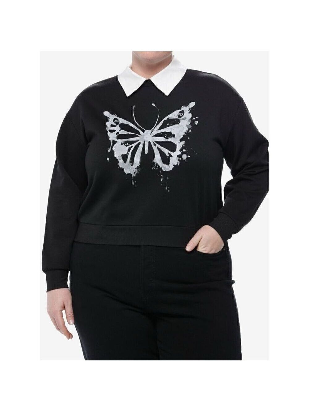 Hot Topic Butterfly Girls Collared Sweatshirt Plus Size 1